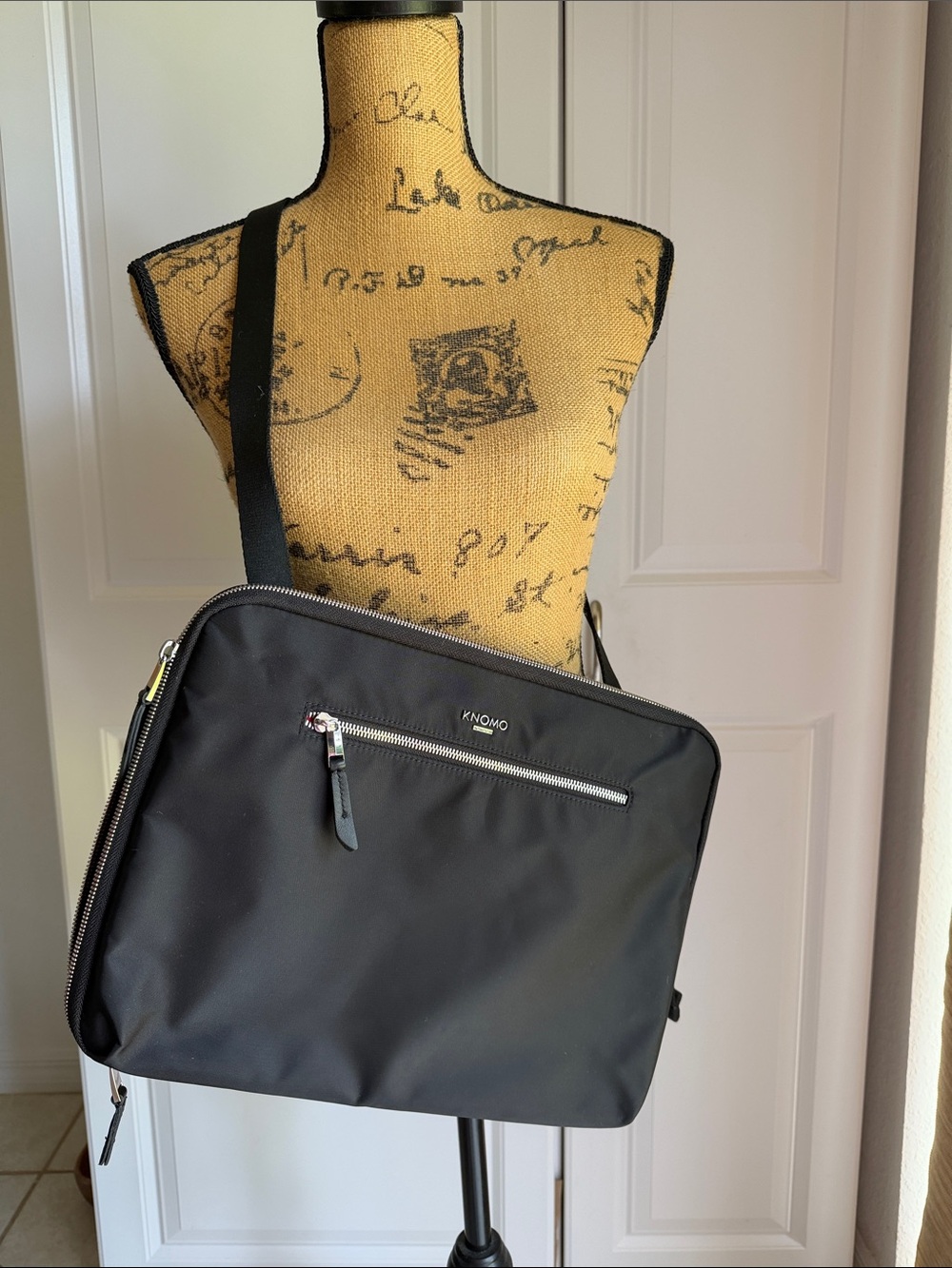 Black Laptop Crossbody Bag for Men